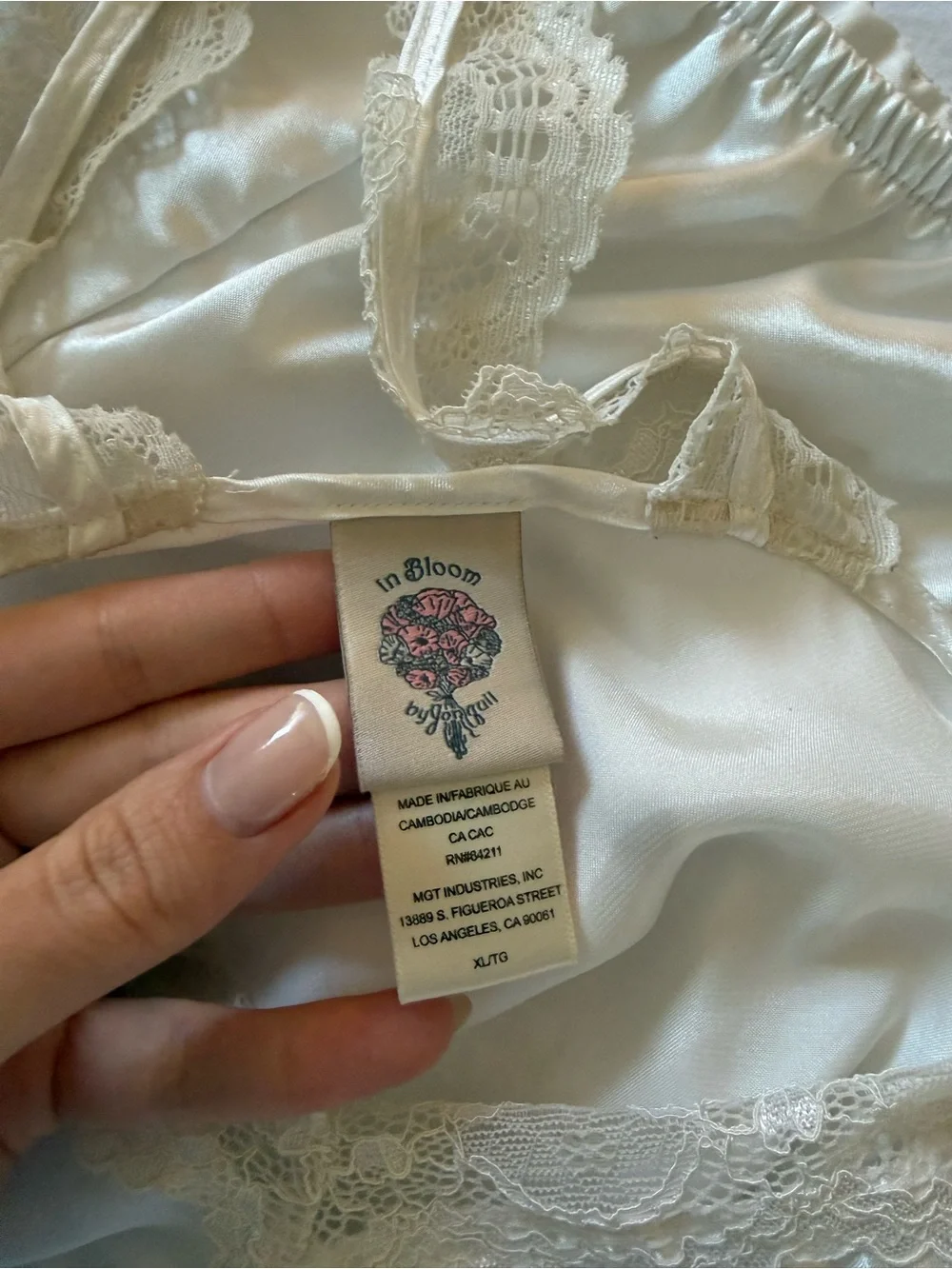 In Bloom White Satin Lace Cami & Short Sleep Set